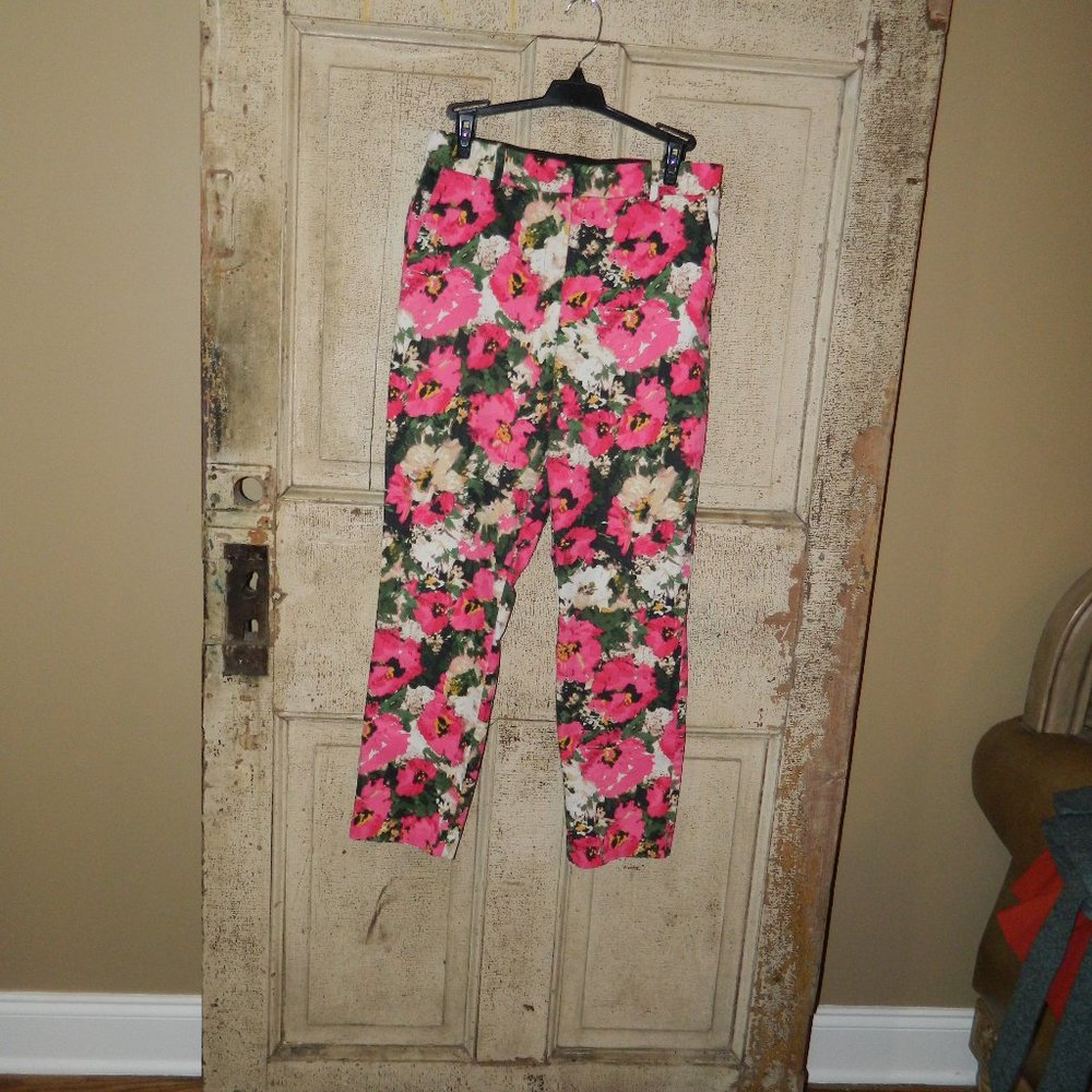 H&M Floral Ankle Pants Size 8 (T-33)